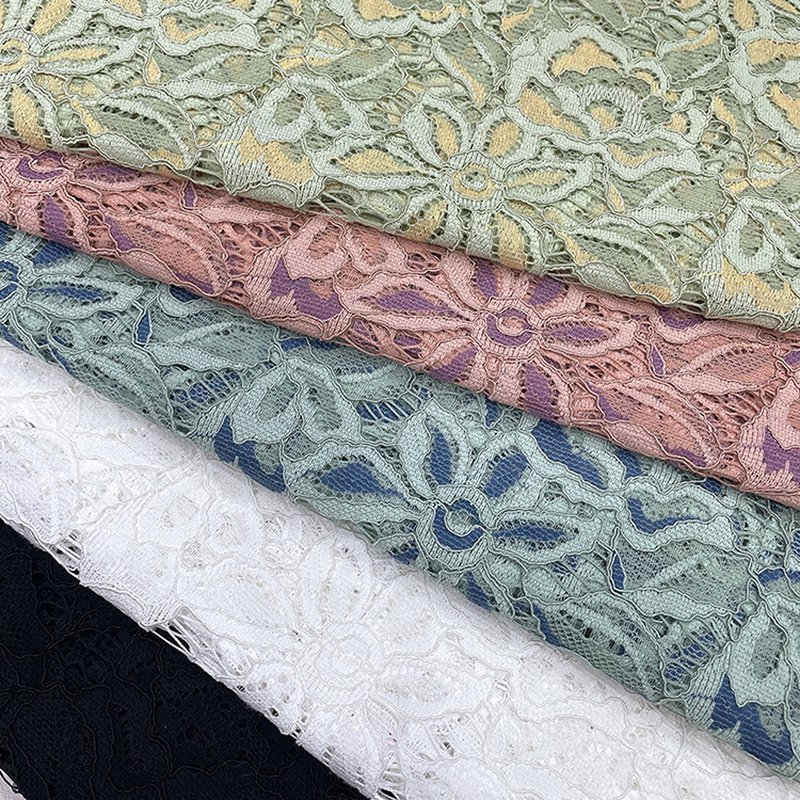 Cutwork Evening Nylon Lace Fabric for Women's Wear Wholesale Supplier 11